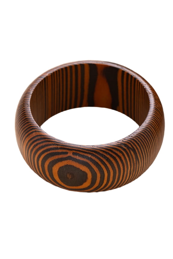 Bohemian Wooden Bangle Artistic Engraved Vintage Jewelry Adjustable Wristband Stackable Unisex Accessory For Everyday Wear