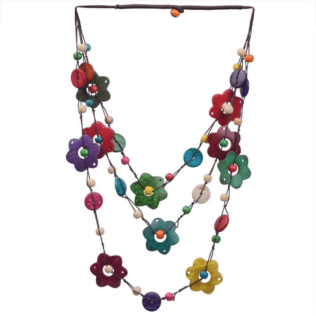 Fuqimanman2020 Bohemian Wooden Coconut Shell Beaded Choker Necklace - Multilayer Ethnic Bib Necklace For Women - View #9
