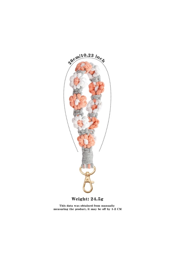 Bohemian Woven Daisy Mobile Phone Lanyard Hand-Woven Flower Keychain Handmade Beach Bag Pendant Creative Gift