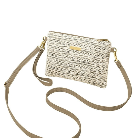 Bohemian Woven Straw Shoulder Bag Ladies Crossbody Purse Envelope Clutch Natural Fiber Handmade Beach Bag Lightweight Summer Tote