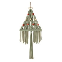 Bohemian Woven Wall Hanging Christmas Tree Tapestry Fringe Detail Nursery Living Room Bedroom Boho Decor