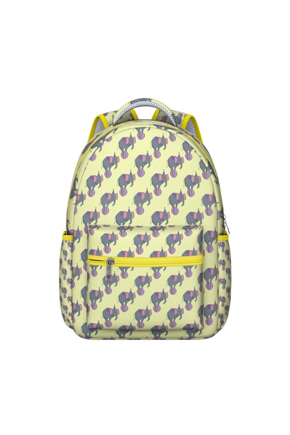 Bohemian ethnic mandala pattern backpack with elephant and paisley floral print, durable oxford school bag, adjustable straps, great for everyday use and travel