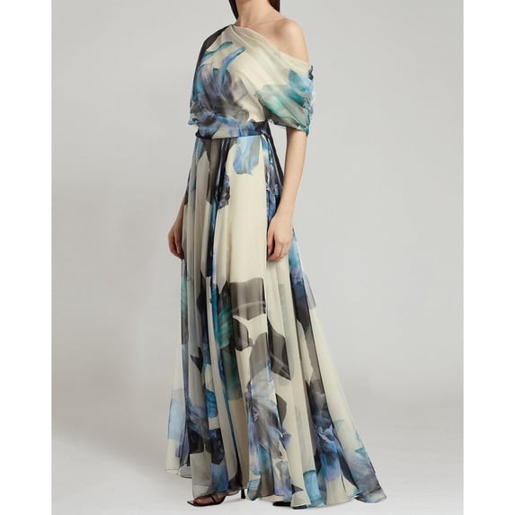Bohemian resort style tie-up Lolita full skirt printed dress