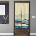 thumbnail image 1 of Bohemian style Art Noren Door Curtains, Retro abstract colorful wavy lines Doorway Curtain, For Kitchen Partition Bedroom Door Privacy Decor, 1 of 4