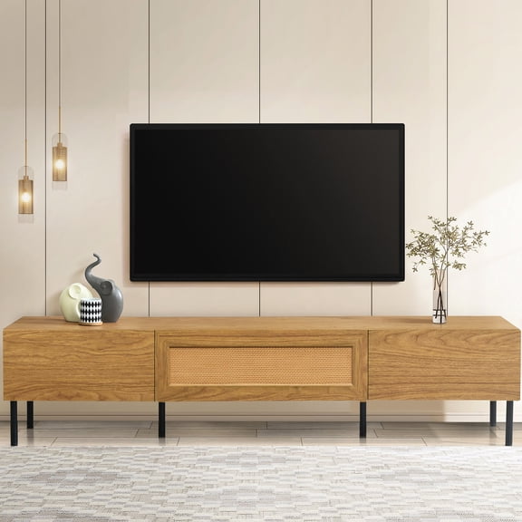 Bohemian style TV cabinet | Support common 75 - inch TVs, multi - purpose storage | Waterproof and robot - friendly design