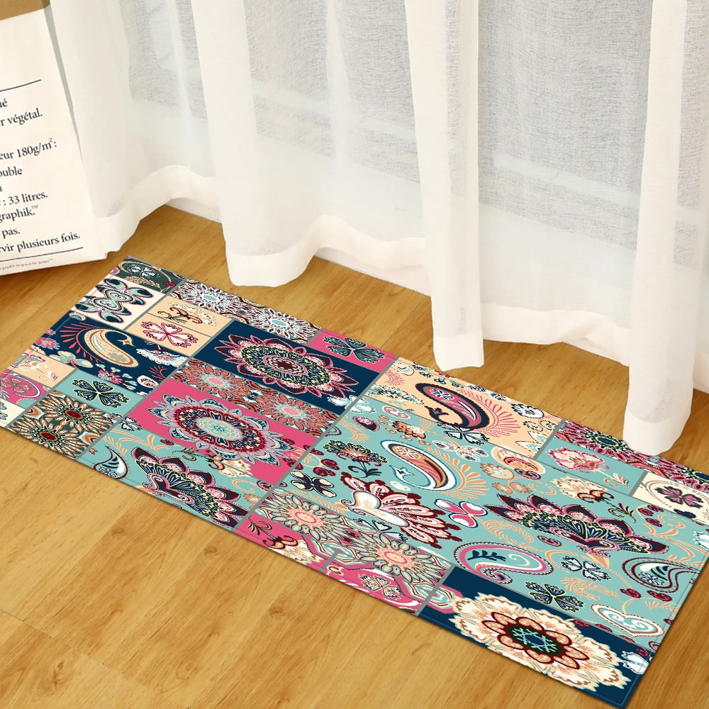 Bohemian style pattern grid butterfly carpet bedroom living room ...