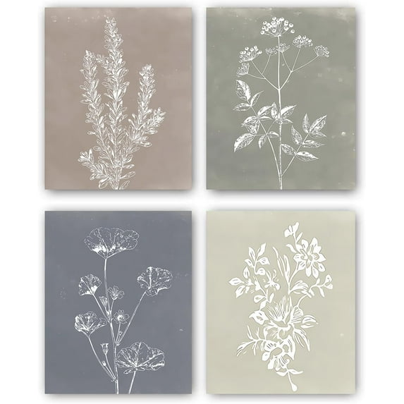 Bohemian style wall art,Bohemian Art Poster,Wooded Minimalist Botanical Print Wall Art,Rustic Vintage Farmhouse Home Kitchen Wall Decor (8"x10" Unframed)