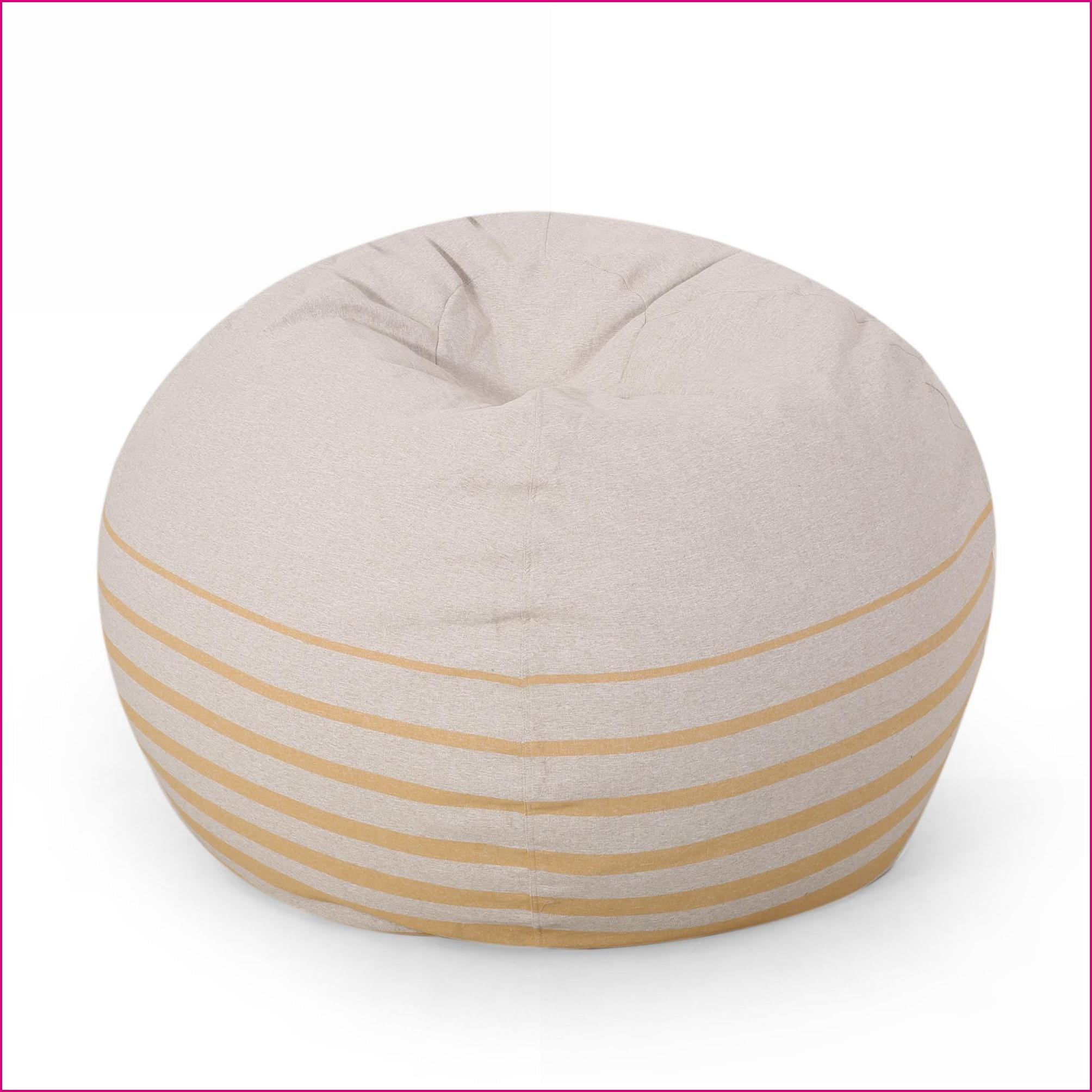 Bohemio 5-Foot Round Bean Bag Chair for Adults – Yellow Striped | Fabric