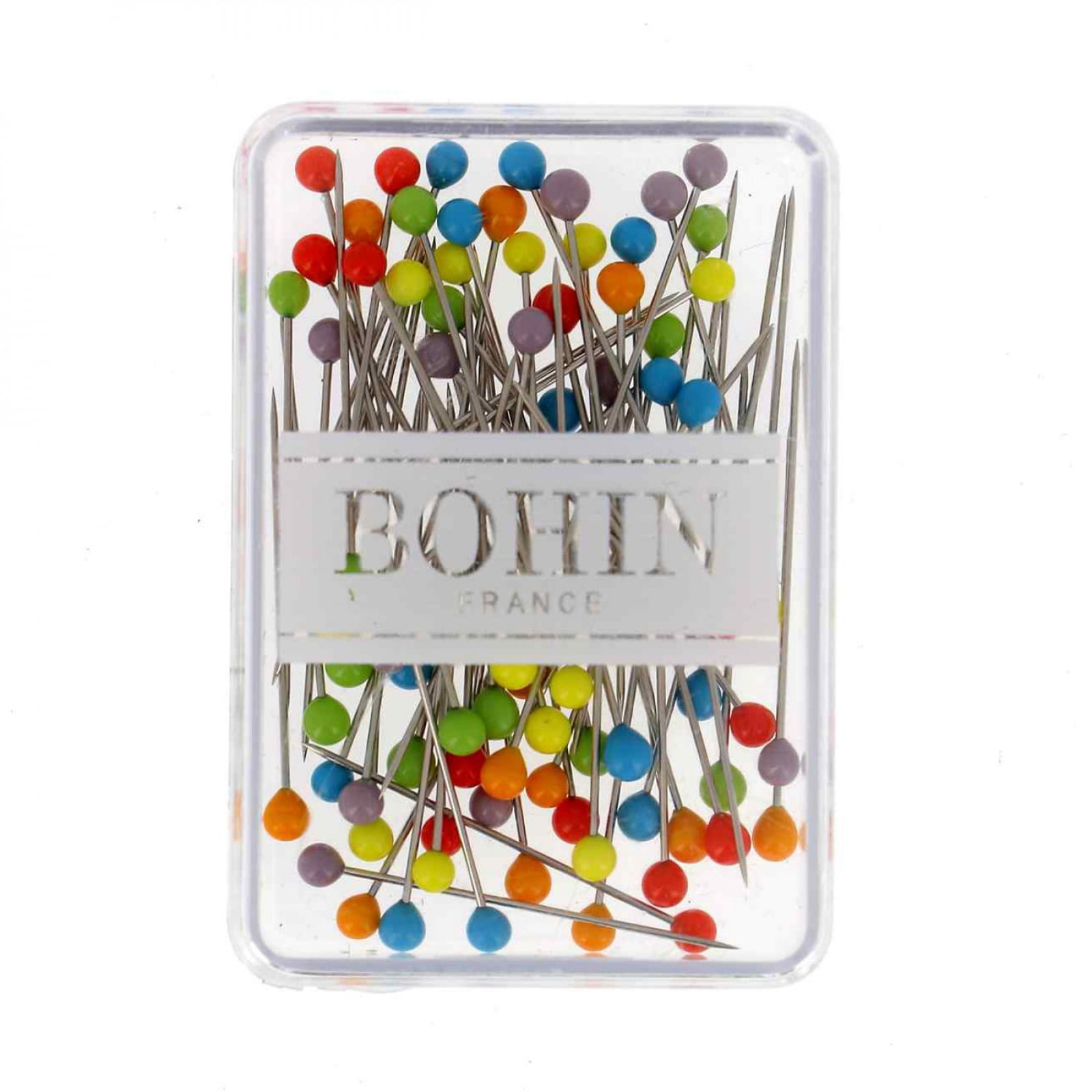 Bohin Glass Head Pins 1.25 80/Pkg-Rainbow