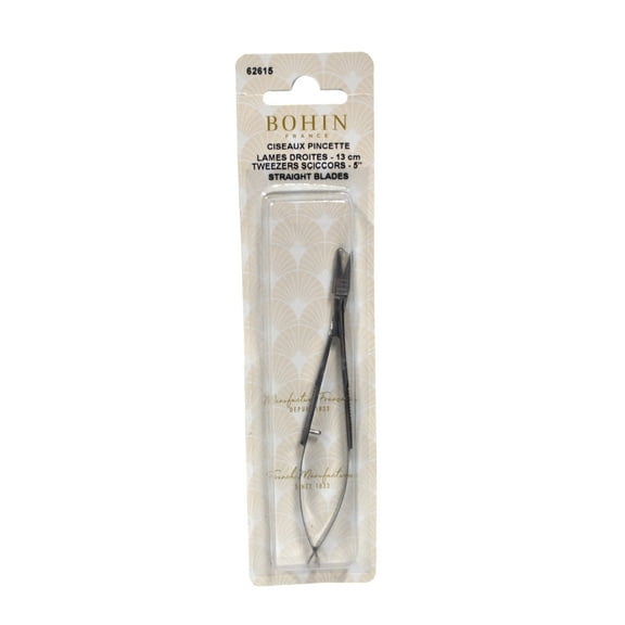Bohin 5 Inch Tweezer Scissors Straight Blades 62615