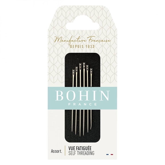 Bohin Self Threading Needles (Assorted Sizes 3 & 8) - 6pk