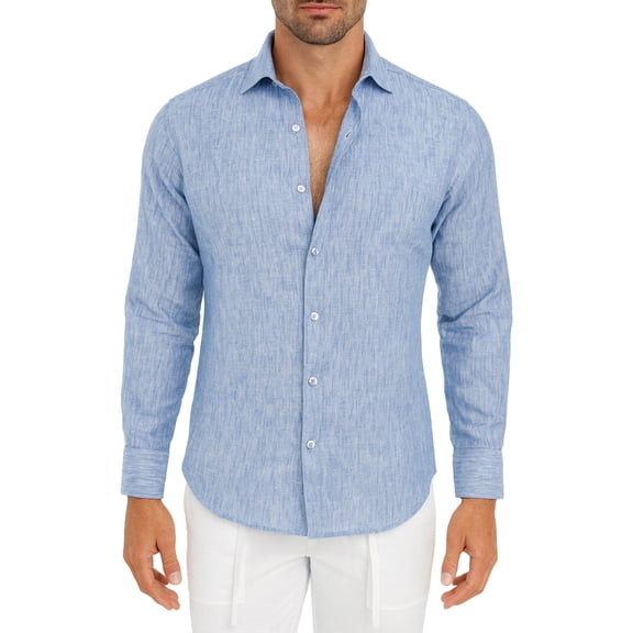 Bohio Linen Blend Long Sleeve Button Shirt (Men)