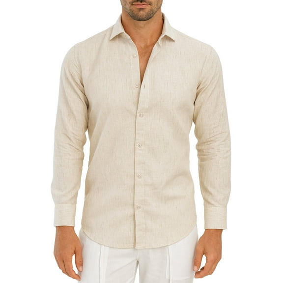 Bohio Linen Blend Long Sleeve Button Shirt (Men)