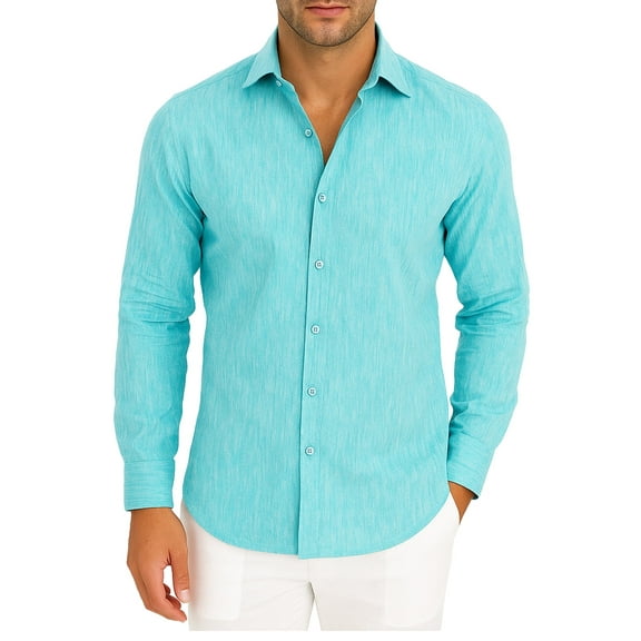 Bohio Linen Blend Long Sleeve Button Shirt (Men)