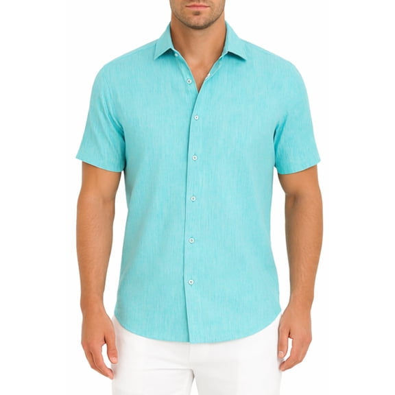 Bohio Linen Blend Short Sleeve Button Shirt (Men)