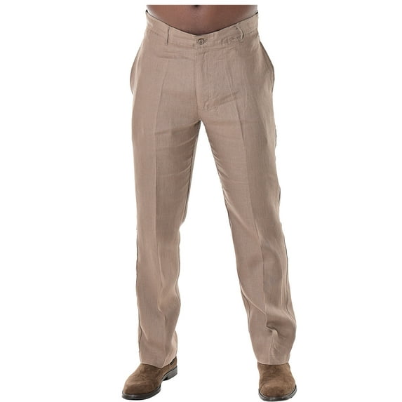 Bohio Men's 100% Linen Casual Summer Flat Front Pants in (5) Colors - MLP50