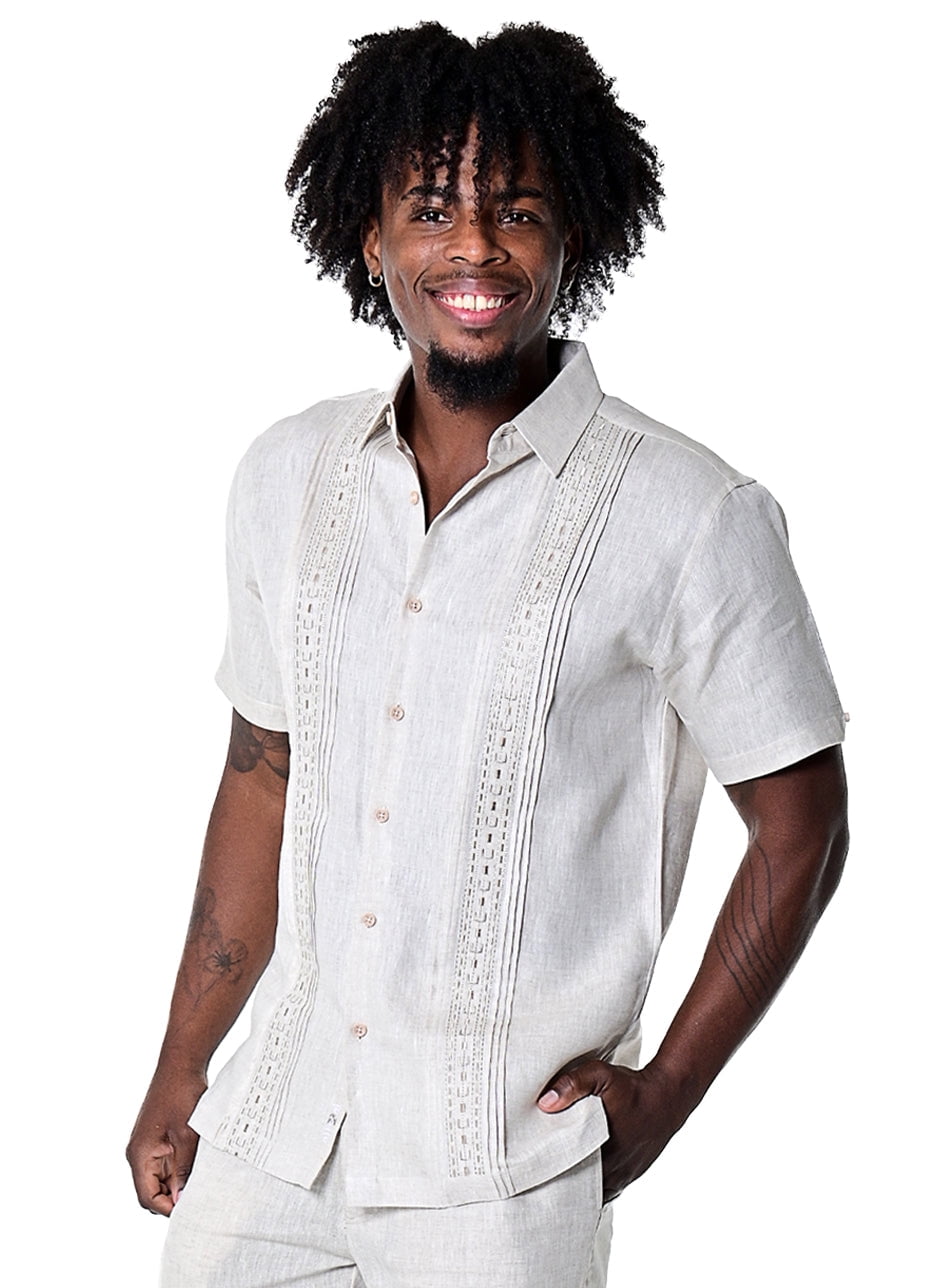 Linen guayabera deals short sleeve