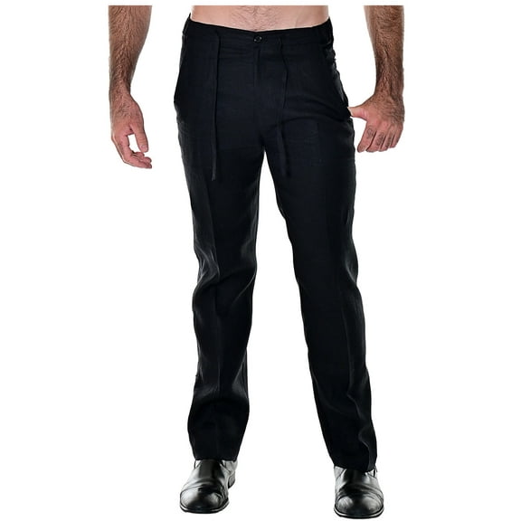 Bohio Men's Casual Summer 100% Linen Drawstring Pants with Pockets in (6) Colors - MLP19