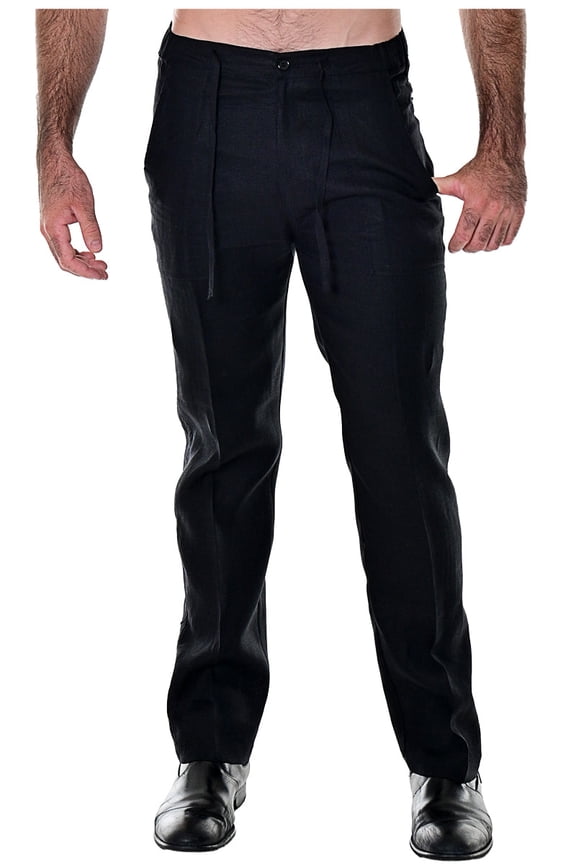 Men's Casual Summer 100% Linen Drawstring Pants with Pockets in (6) Colors - MLP19