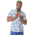 thumbnail image 1 of Bohio Men's Short Sleeve Linen Button Down Paisley Print Shirt w/Pocket-MLSP1193, 1 of 2