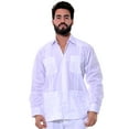 thumbnail image 1 of Bohio Mens Cuban Guayabera Shirt Long Sleeves w/Traditional 4 Pocket, 1 of 16