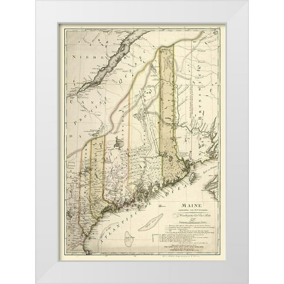 Bohn 18x24 White Modern Wood Framed Museum Art Print Titled - Maine - Bohn 1798