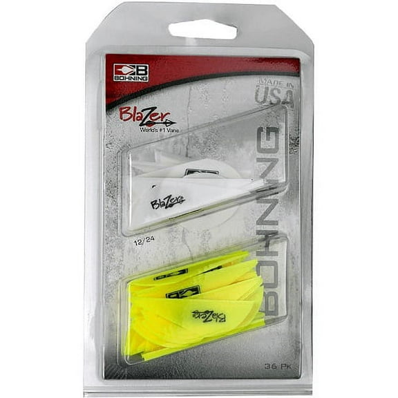 Bohning Blazer Vane Combo 36 Pack, White and Neon Yellow, White and Neon Yellow
