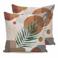 thumbnail image 1 of Boho 20x20 Pillow Covers Set of 2, Modern Abstract Art Leaves Cycle Stripes Geometric Throw Pillow Covers Decorative Couch Cushion Case, Microfiber Square Pillowcases for Bedroom Car Living Room, 1 of 7