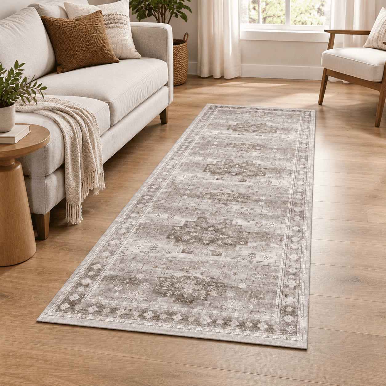 Neutral Fun Rug Boho 2x8 Long Runner Rugs For Hallway Neutral Farmhouse Non Slip ...