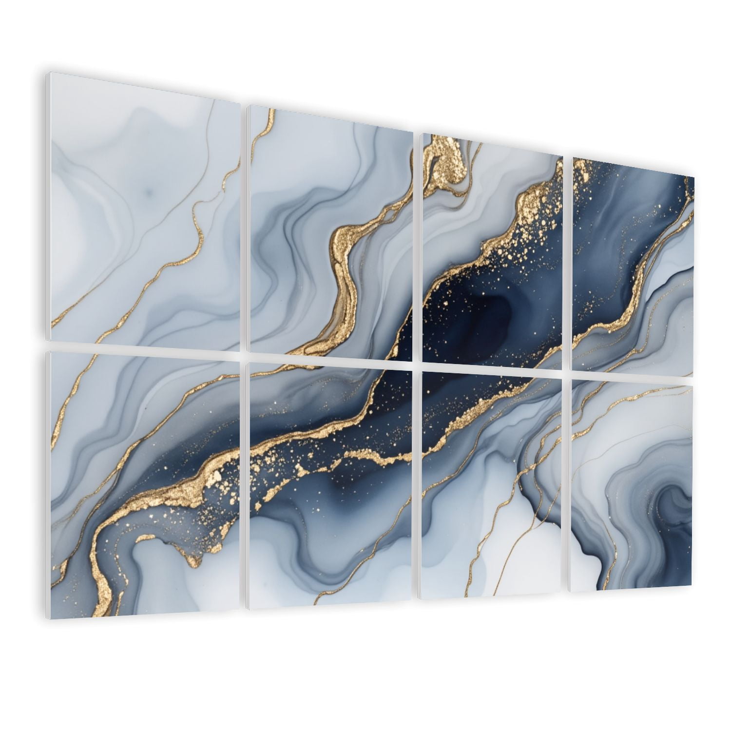 Boho 8 Pack Art Acoustic Panels Sound Absorbing Abstract Blue Gold ...