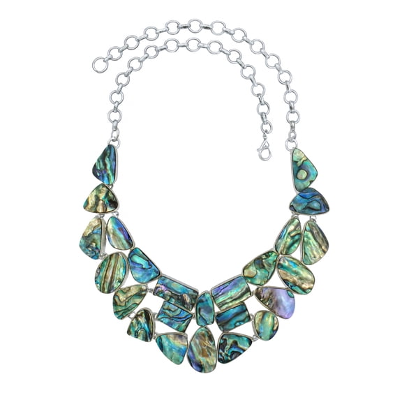 Boho Abalone Shell Choker Necklace for Women Adjustable 18 Inch Handcrafted Statement Collar