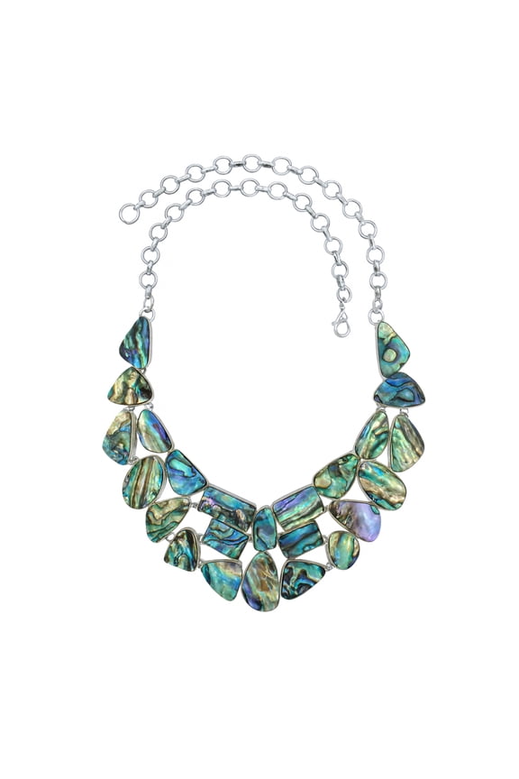 Boho Abalone Shell Choker Necklace for Women Adjustable 18 Inch Handcrafted Statement Collar