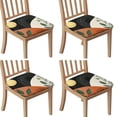 thumbnail image 1 of Boho Abstract Art Seat Covers for Dining Room Chairs Set Of 4,Stretch Printed Washable Chair Seat Cover with Elastic Ties and Button,Removable Waterproof Couch Cushion Covers, 1 of 6