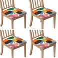 thumbnail image 1 of Boho Abstract Art Seat Covers for Dining Room Chairs Set Of 4,Stretch Printed Washable Chair Seat Cover with Elastic Ties and Button,Removable Waterproof Couch Cushion Covers, 1 of 6