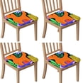 thumbnail image 1 of Boho Abstract Art Seat Covers for Dining Room Chairs Set Of 4,Stretch Printed Washable Chair Seat Cover with Elastic Ties and Button,Removable Waterproof Couch Cushion Covers, 1 of 6