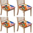 thumbnail image 1 of Boho Abstract Art Seat Covers for Dining Room Chairs Set Of 4,Stretch Printed Washable Chair Seat Cover with Elastic Ties and Button,Removable Waterproof Couch Cushion Covers, 1 of 6