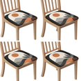 thumbnail image 1 of Boho Abstract Art Seat Covers for Dining Room Chairs Set Of 4,Stretch Printed Washable Chair Seat Cover with Elastic Ties and Button,Removable Waterproof Couch Cushion Covers, 1 of 6