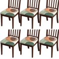 thumbnail image 1 of Boho Abstract Art Seat Covers for Dining Room Chairs Set Of 6,Stretch Printed Washable Chair Seat Cover with Elastic Ties and Button,Removable Waterproof Couch Cushion Covers, 1 of 6