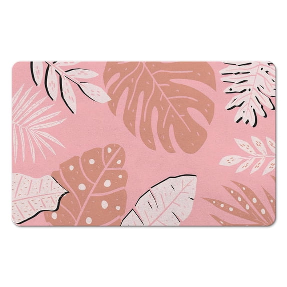 Boho Abstract Bath Rug in Soothing Pale Green - Non-Slip, Machine Washable 20x32 inch Mat for Modern Farmhouse Shower or Toilet Door Use!