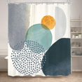 thumbnail image 1 of Boho Abstract Blue Shower Curtain for Bathroom Decor 72Wx72H Inches Mid Century Modern Navy Grey Chic Minimalist Geometric Watercolor Simple Aesthetic Fabric Waterproof Polyester 12 Pack Hooks, 1 of 6