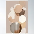 Boho Abstract Circle Shapes Painting Poster Wall Art, Modern Wall Decor