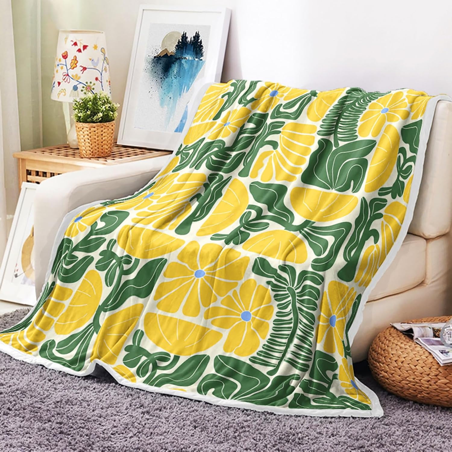 Green floral throw blanket new arrivals