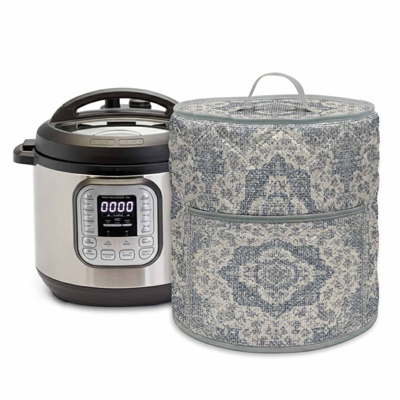 Boho Abstract Flowers Rice Cooker Cover 6 Quart Navy Blue Retro ...