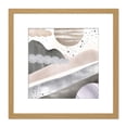 thumbnail image 1 of Boho Abstract Grey Winter Sun Landscape Illustration Pastel Artwork Square Wooden Framed Wall Art Print Picture 8X8 Inch, 1 of 4
