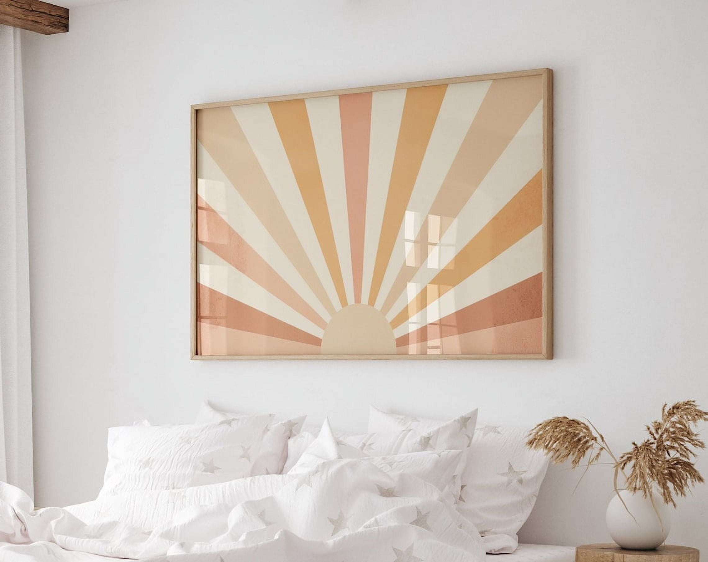 Boho Abstract Sun Art Print, Mid Century Sunlight Boho Decor, Modern ...