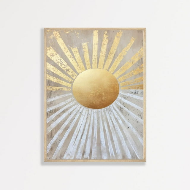 Boho Abstract Sun Print, Minimalist Neutral Bohemian Aesthetic Wall Art
