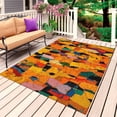 thumbnail image 1 of Boho Abstract Terracotta Outdoor Rug for Patio/Deck/Porch, Non-Slip Large Area Rug 5 x 8 Ft, Orange Red Color Block Retro Art Indoor Outdoor Rugs Washable Area Rugs, Camping Rug Carpet Runner, 1 of 8