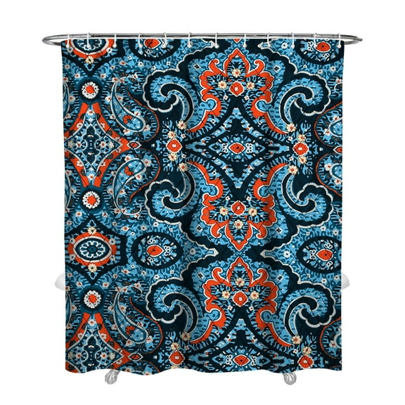 Boho Aesthetic Pattern Shower Curtain 72x84 Inches Polyester Bathroom Curtain Quick-Dry with Plastic Ring Hooks