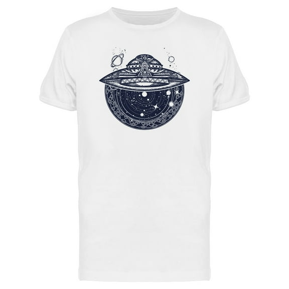 Boho Alien Spaceship T-Shirt Men -Image by Shutterstock, Male x-Large