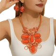 thumbnail image 1 of Boho Aluminum Wire Necklace Earring Set With Resin Bead For Women Tribal Fashion Costume Jewelry Earring Sets Unique Colorful Collar Choker, 1 of 3
